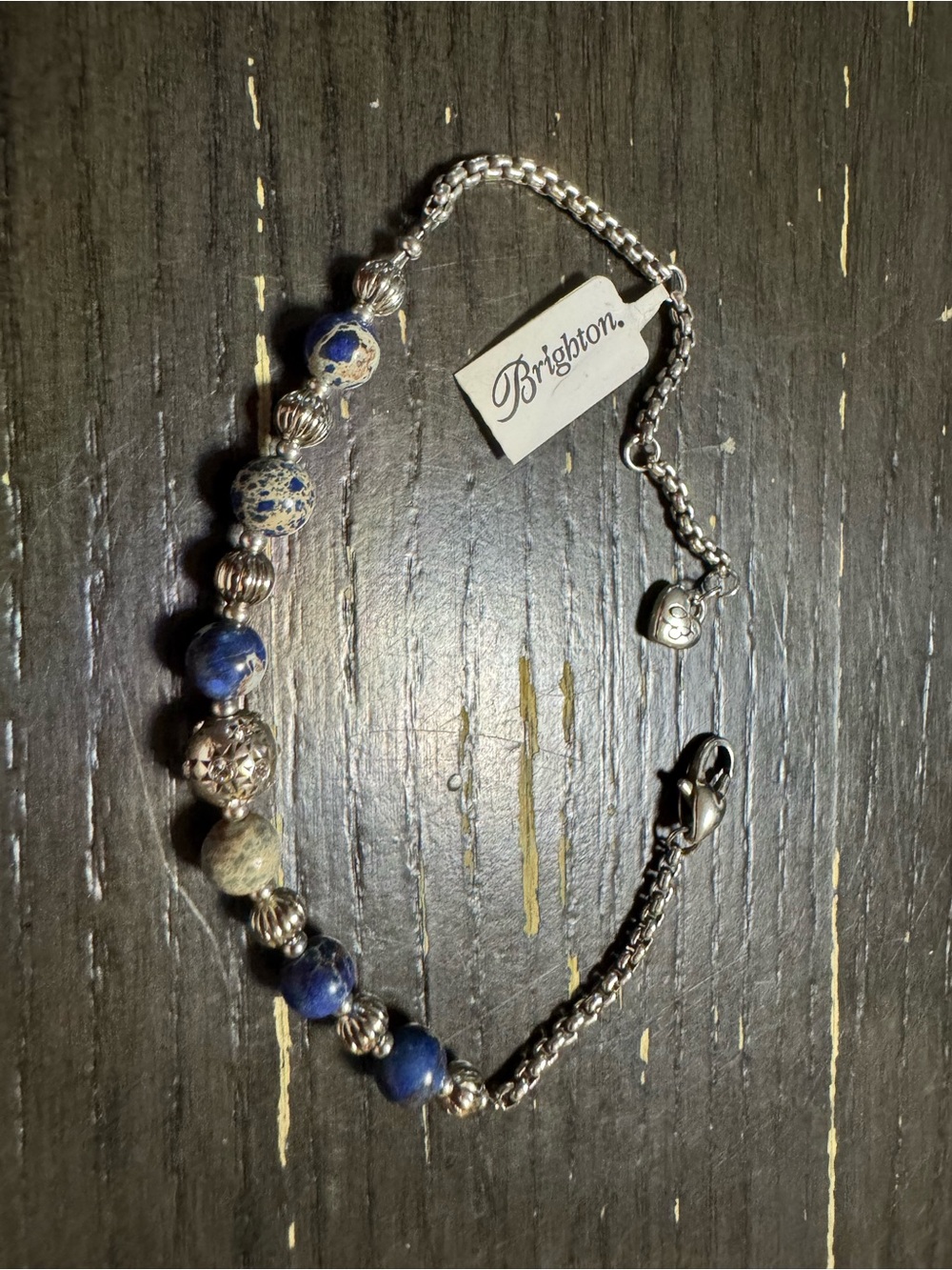 Brighton Blue and Silver Beaded Bracelet